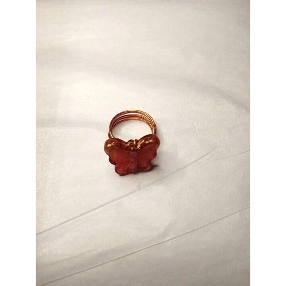 Handmade Wire and Resin Butterfly‎ Ring Size 6.75 (1a2)